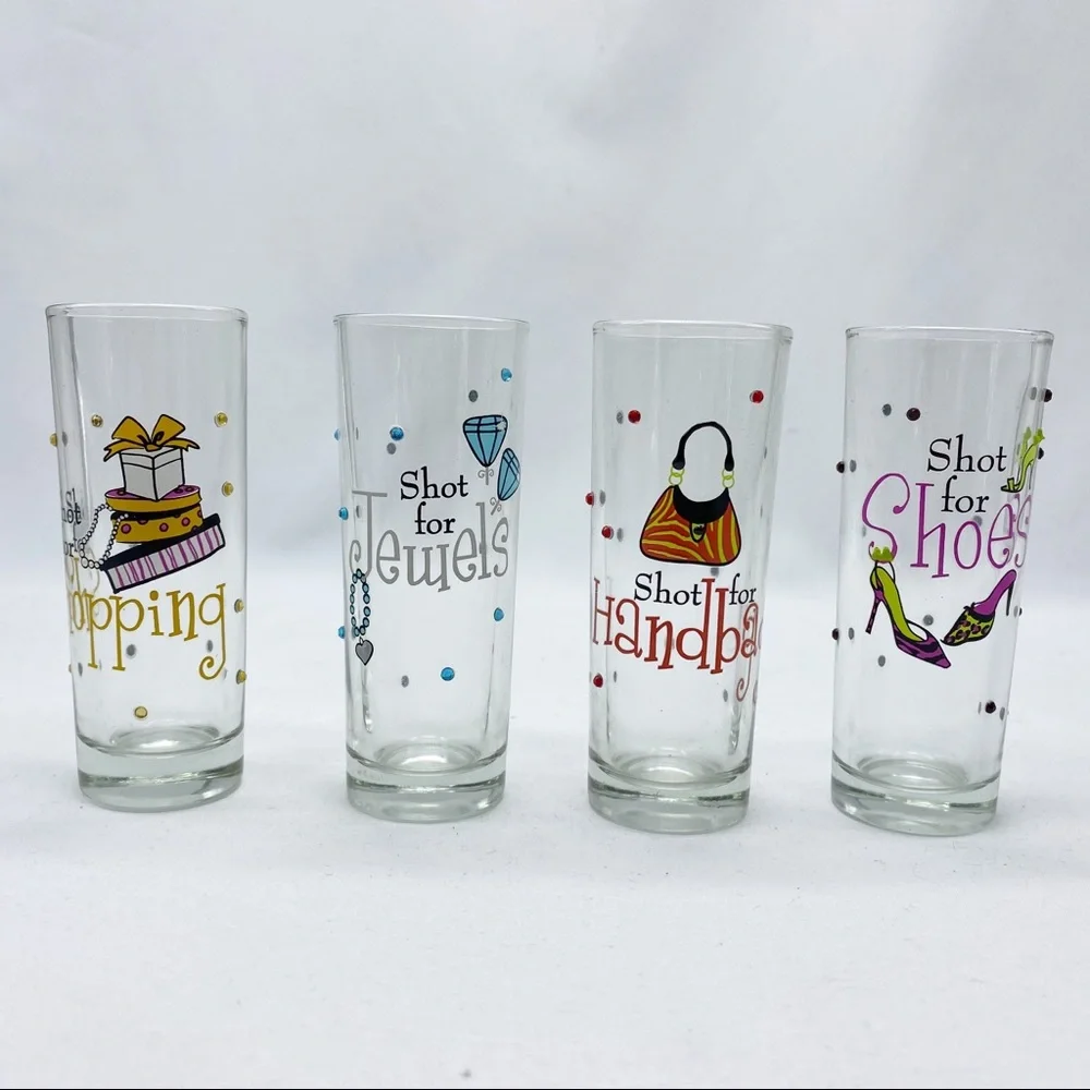 Bed Bath Beyond Bachelorette Party Ladies Night Shot Glasses Set of 4 NEW